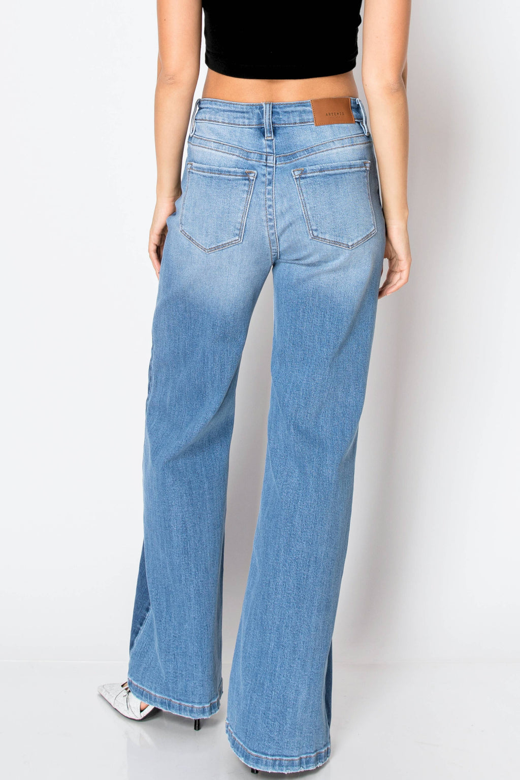ECO FRIENDLY TUMMY CONTROL HIGH RISE STRETCH FLARE JEANS