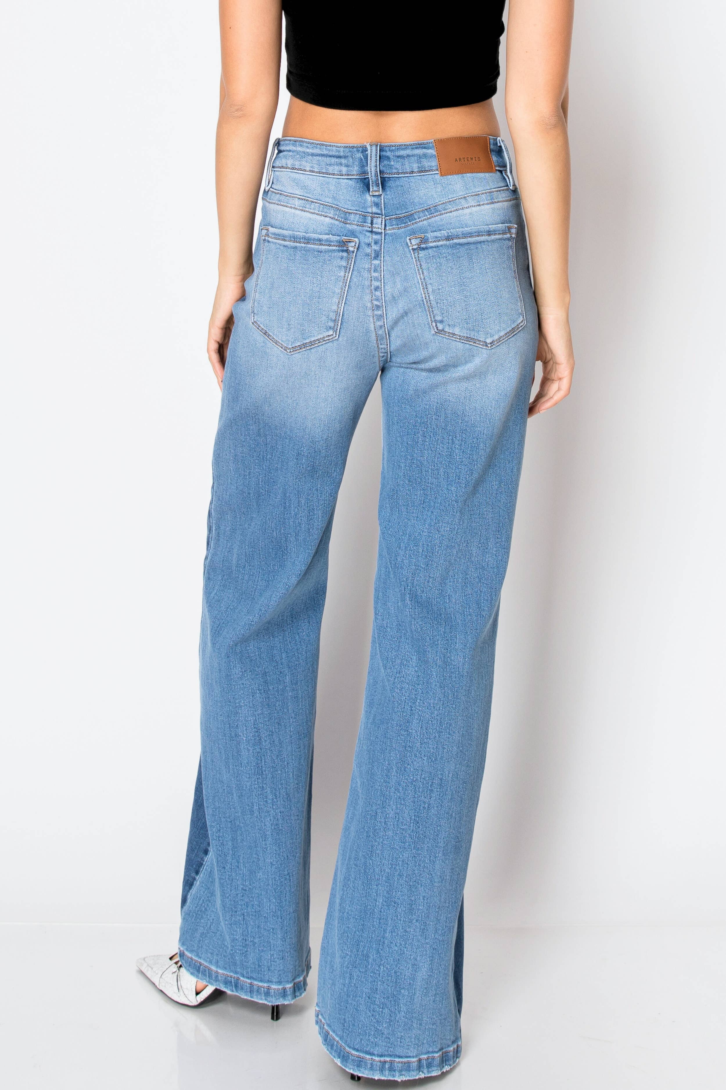 ECO FRIENDLY TUMMY CONTROL HIGH RISE STRETCH FLARE JEANS