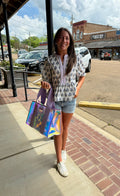 Short Sleeve Woven Print Top