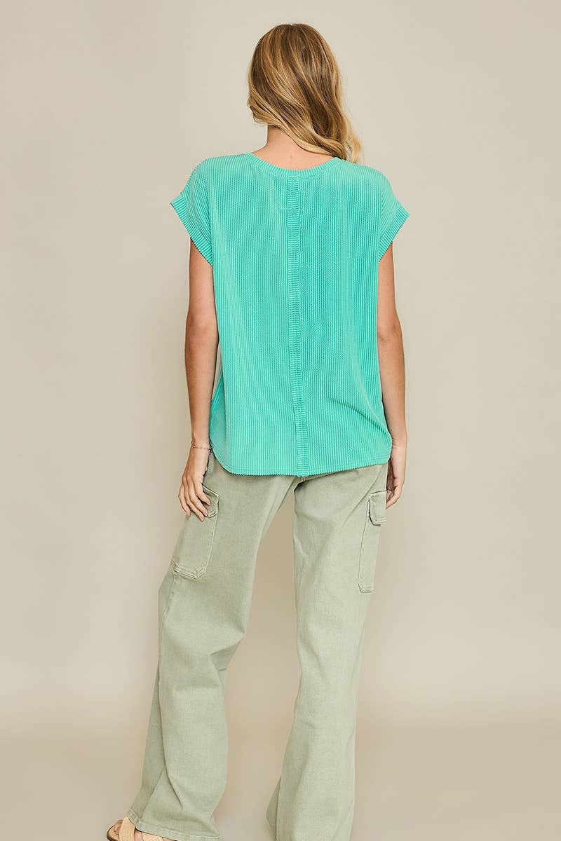 Textured Knit Sleeveless Top