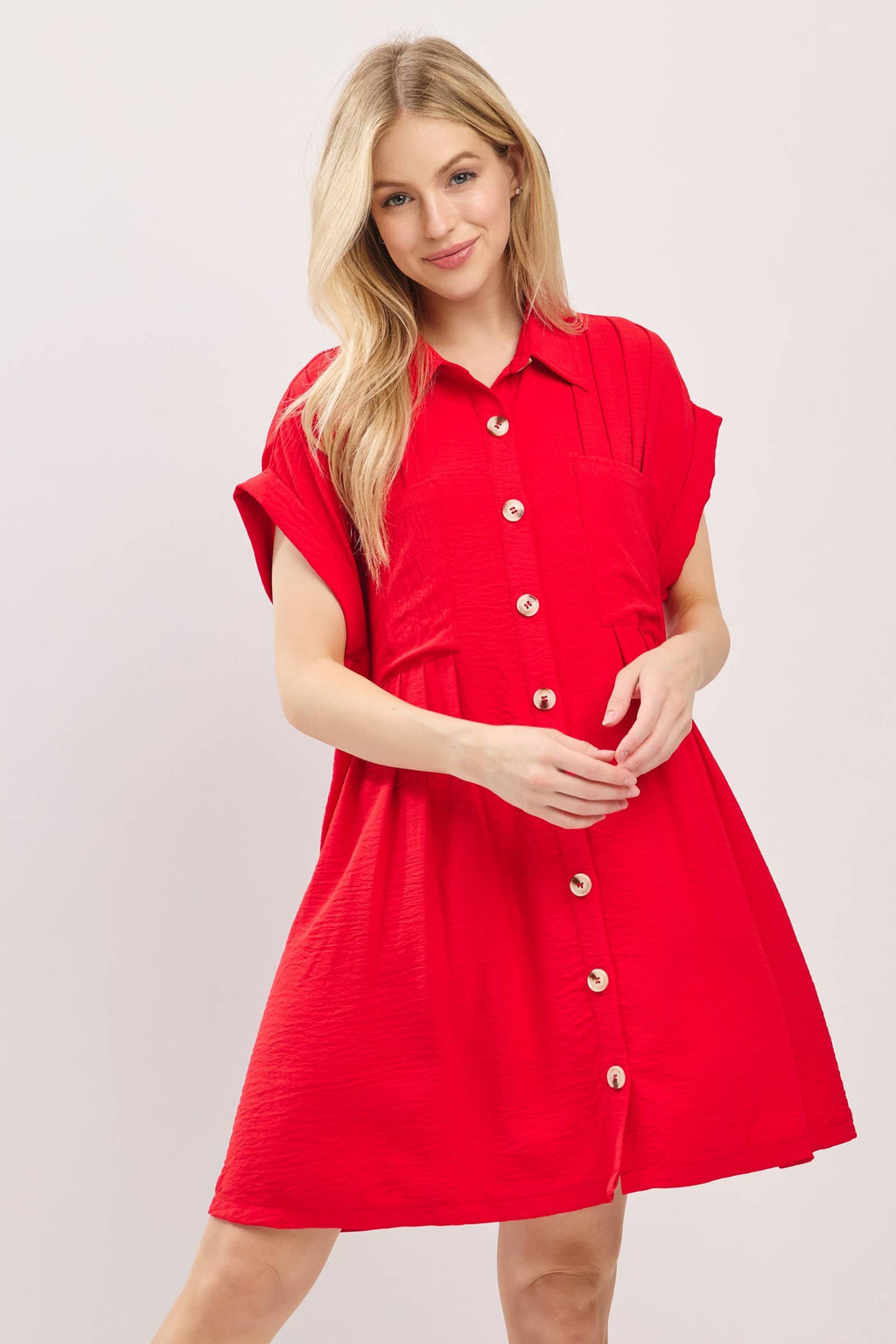Button Front Airflow Shirt Dress