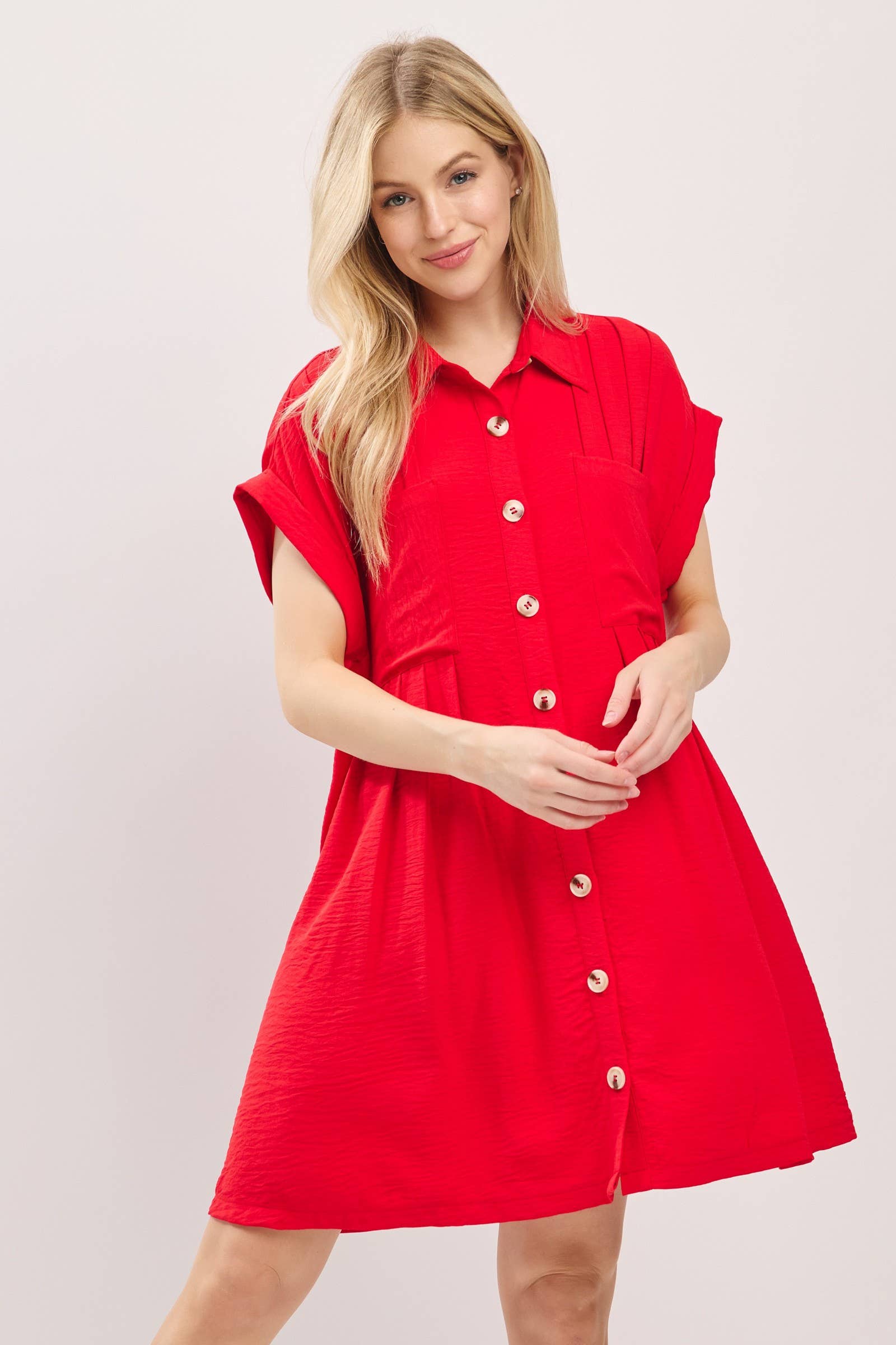 Button Front Airflow Shirt Dress