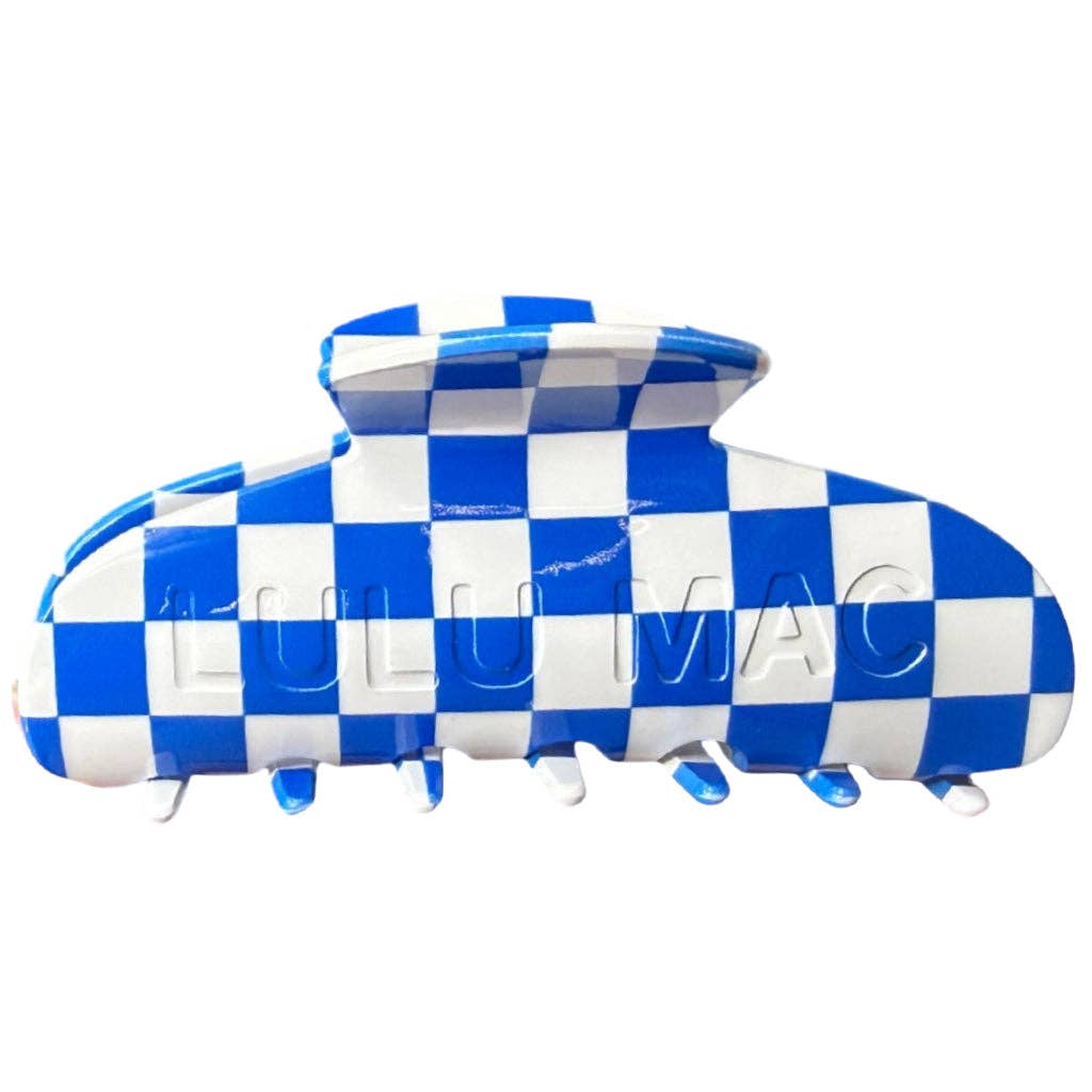 LM Hair Clip Checkered Royal/White