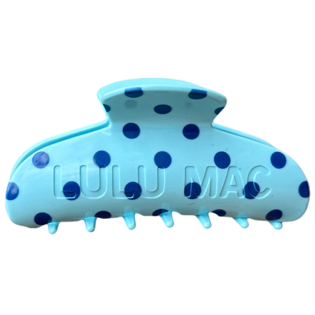 LM Hair Clip Blue/Navy Dot