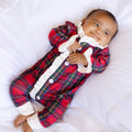Red Plaid Pajamas - Baby Ruffle Buttflap - Tartan