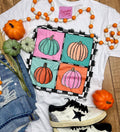 Checkered Square Pumpkins Tee