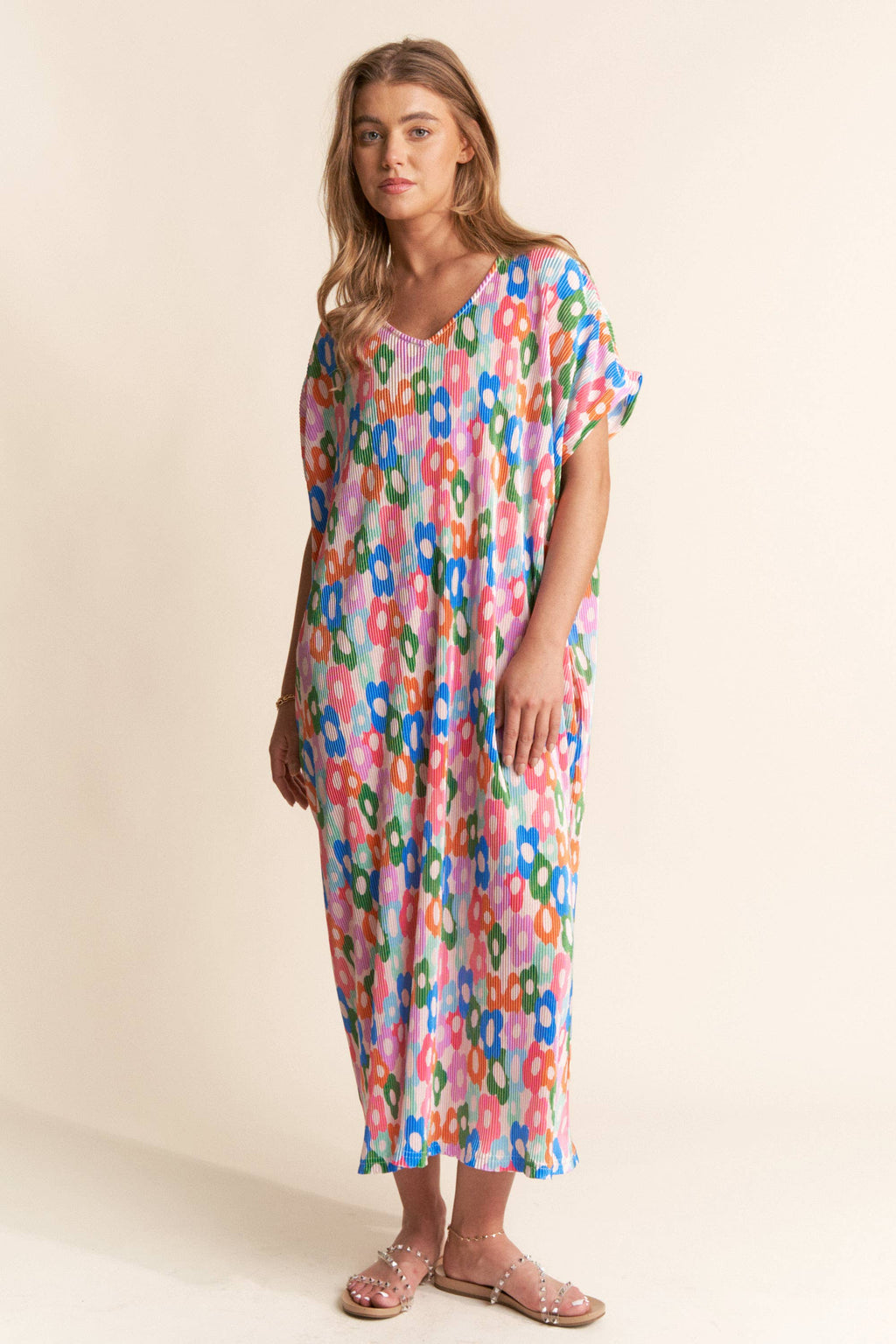 Floral Print Multi-color Tunic Dress