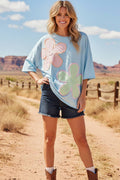FLORAL PATCHWORK OVERSIZED TEE
