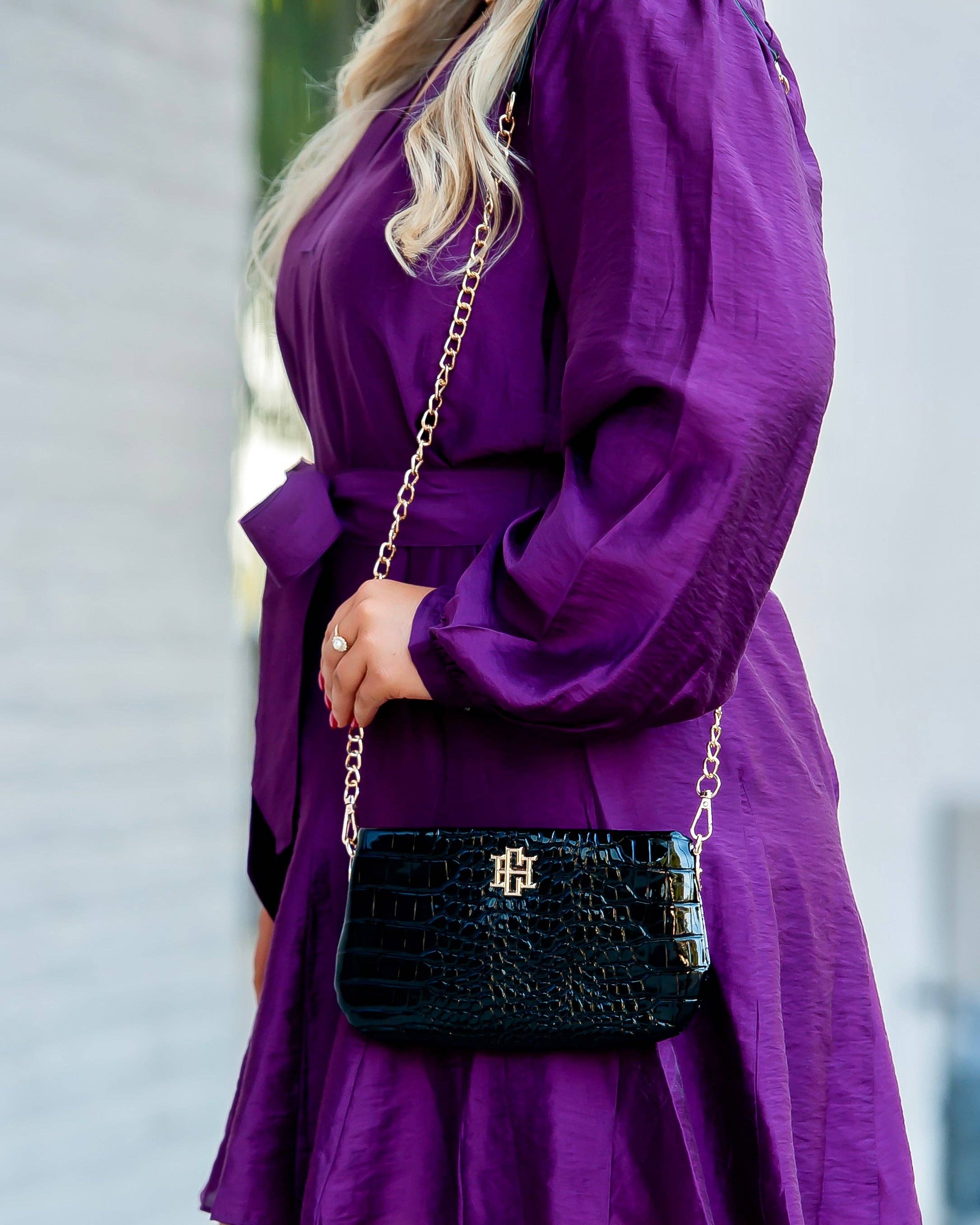 Caroline Hill- Livi Crossbody Black Patent