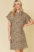 Leopard Jacquard T shirt Dress