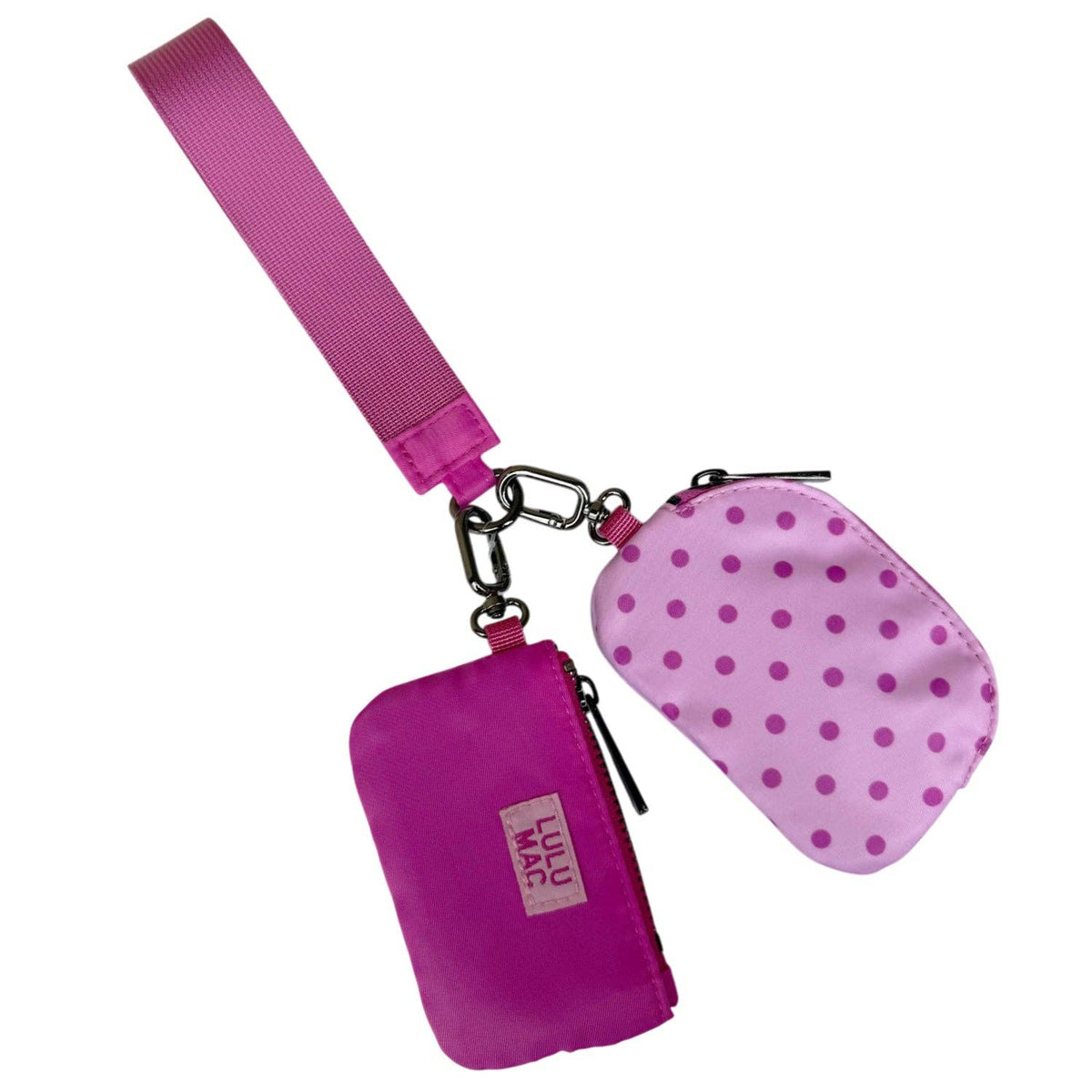 LM Wristlet-Pink/Hot Pink Dots