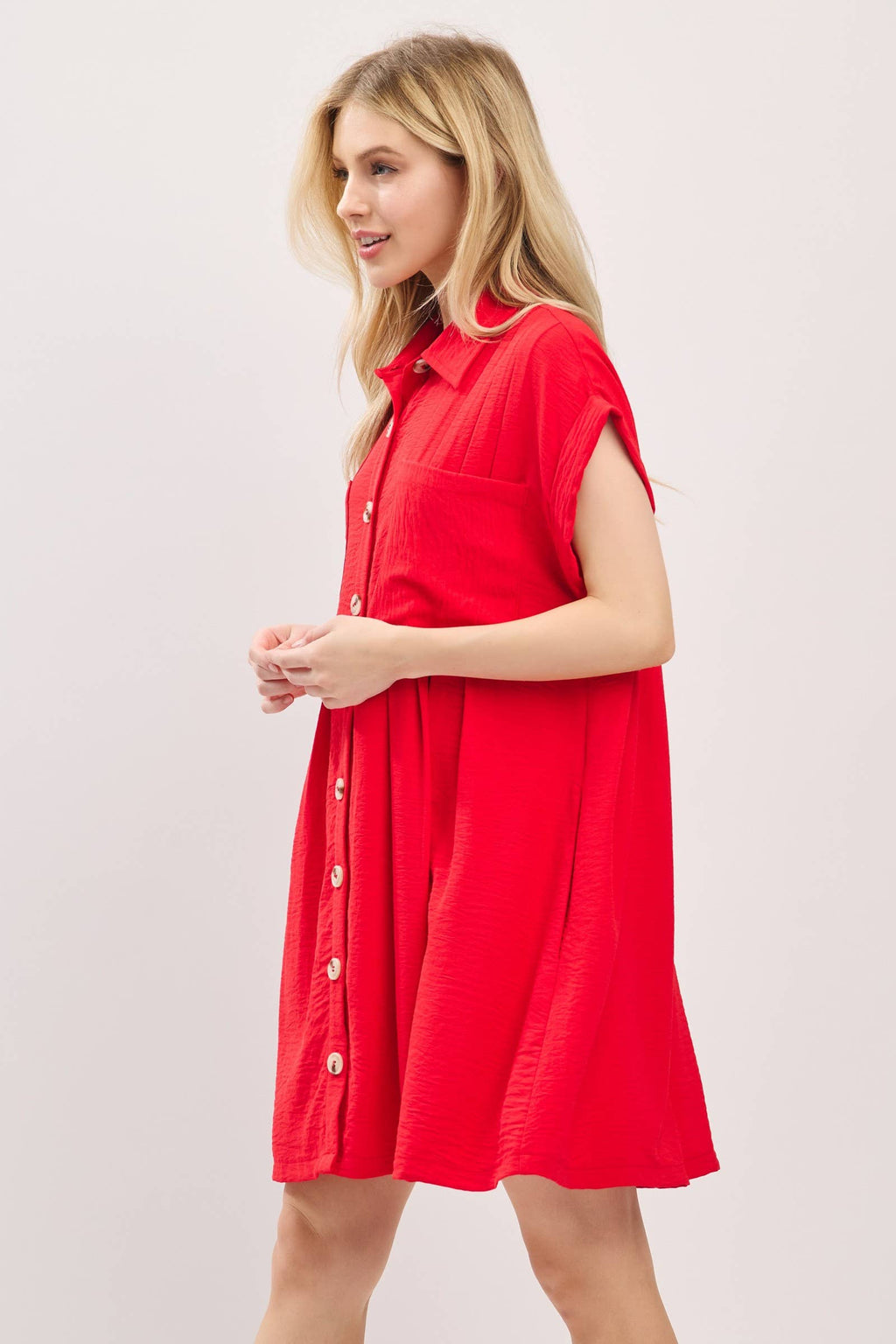Button Front Airflow Shirt Dress