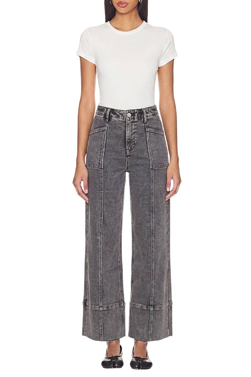 HIGH RISE TUMMY CONTROL PALAZZO JEANS