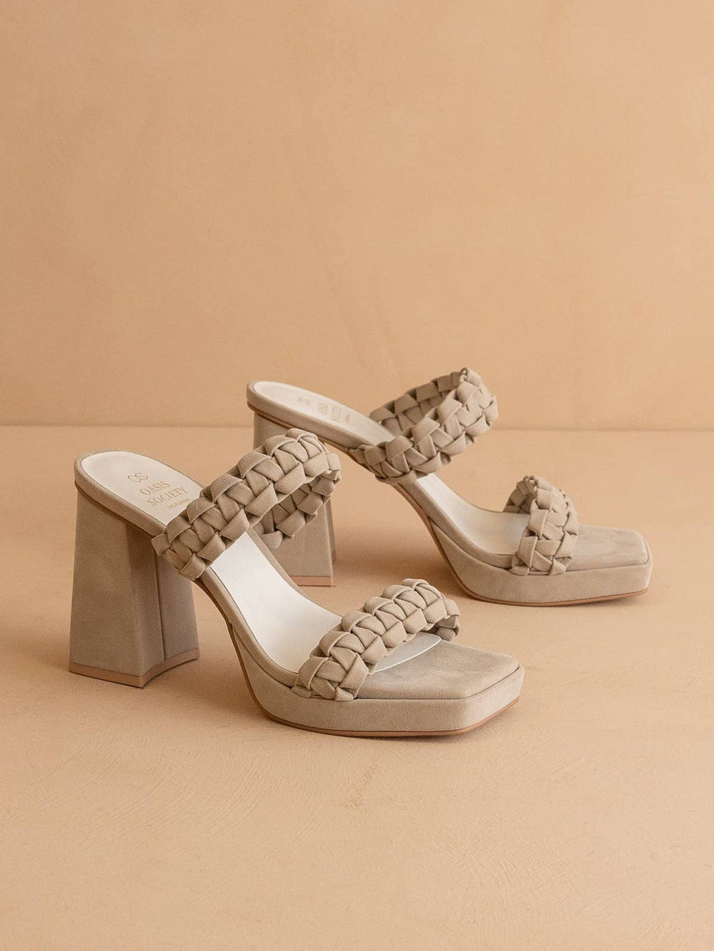 The Zenda Taupe | Braided Chunky Platform Party Heel