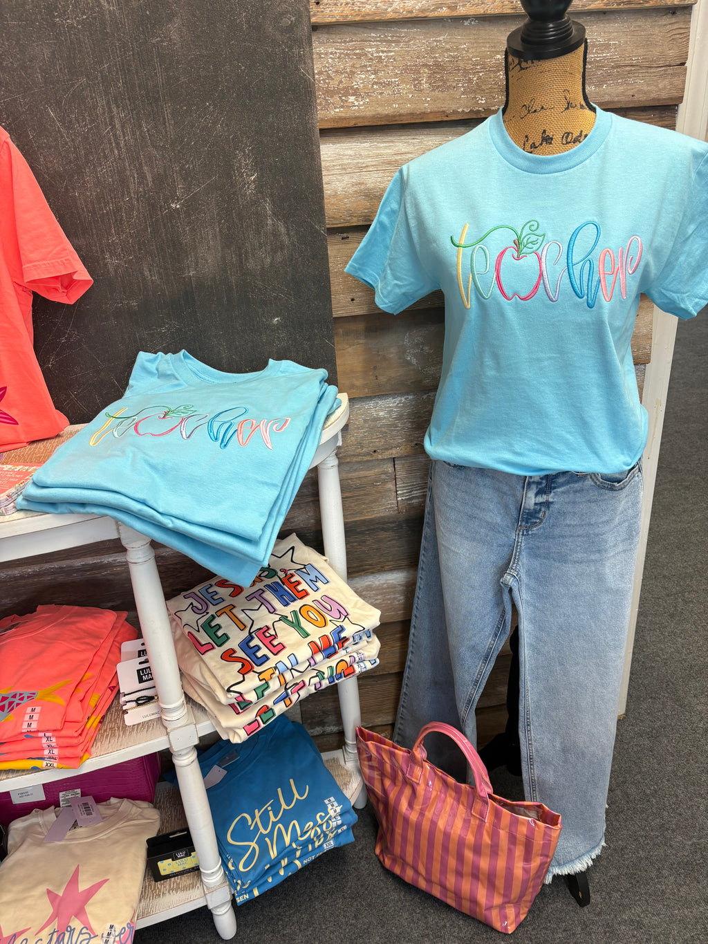 Teacher Embroidered T Shirt