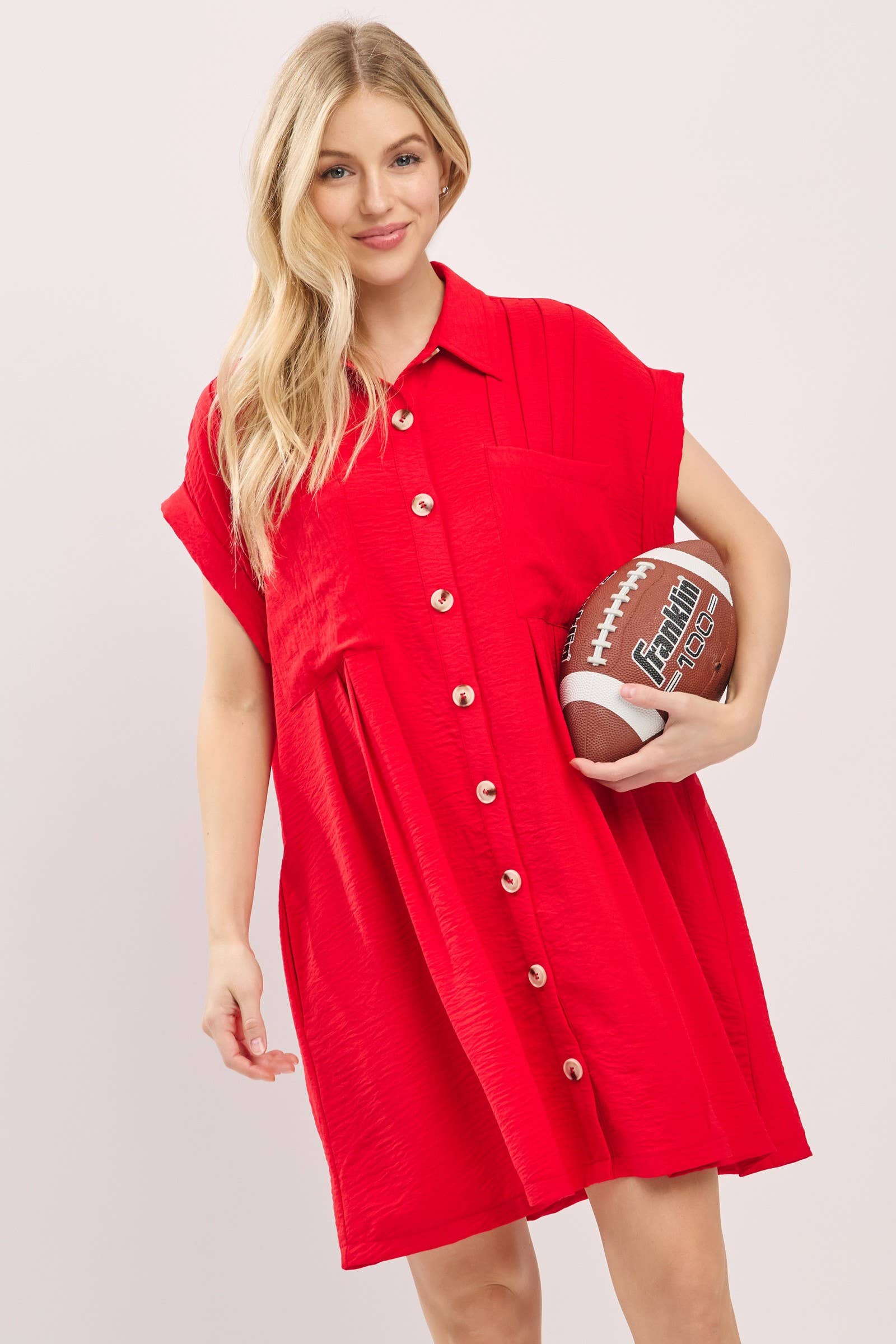 Button Front Airflow Shirt Dress
