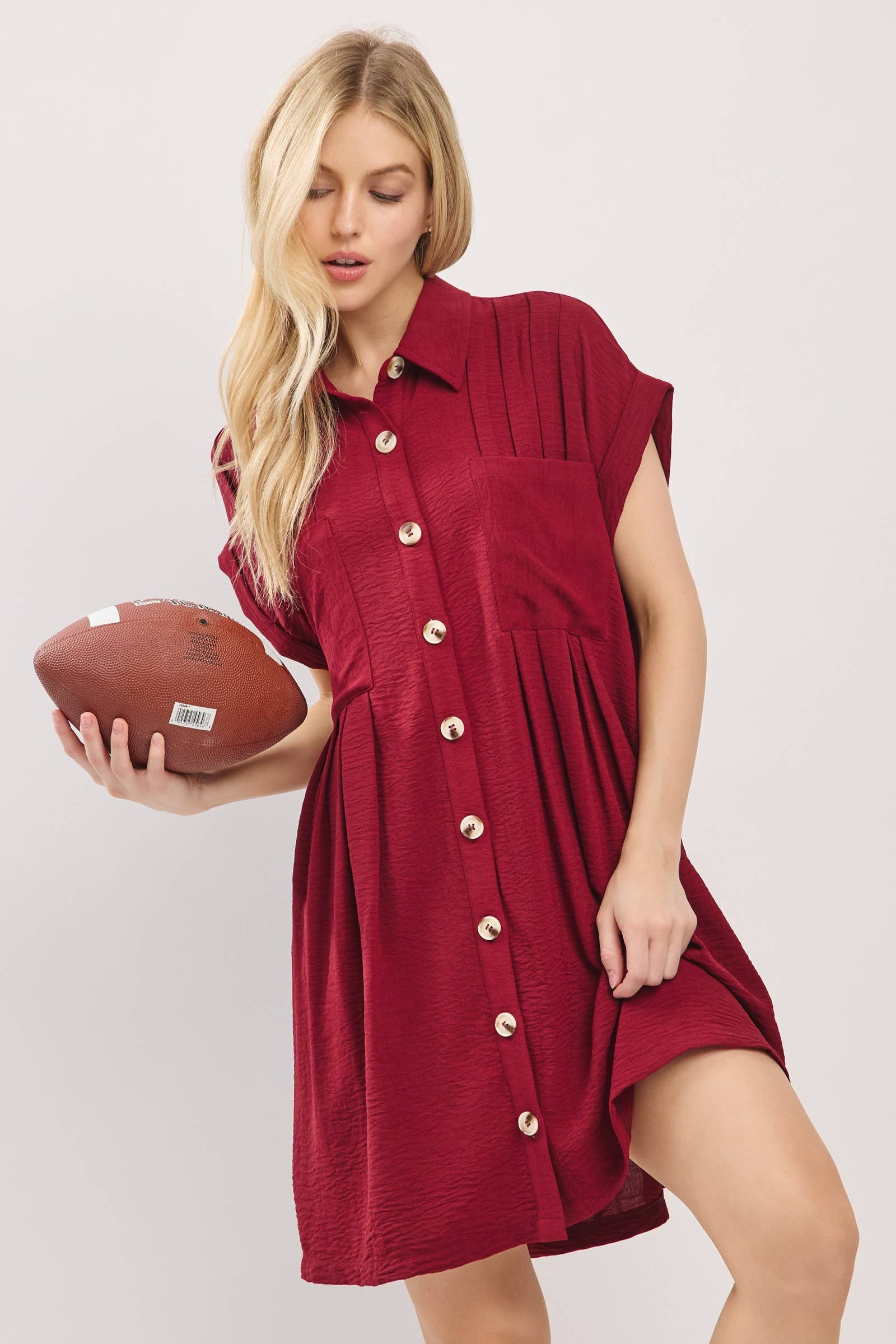 Button Front Airflow Shirt Dress