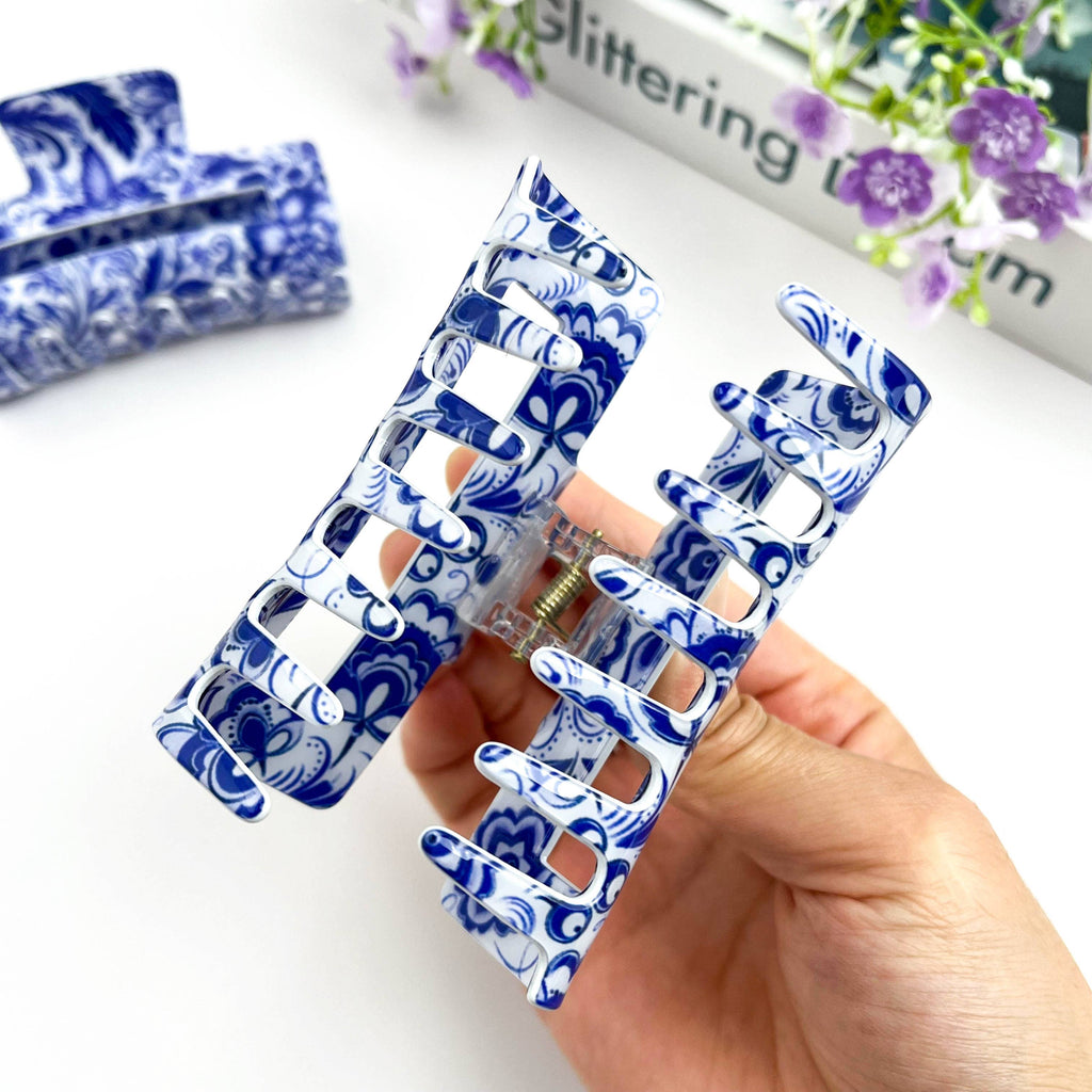 Blue & White Hair Clip