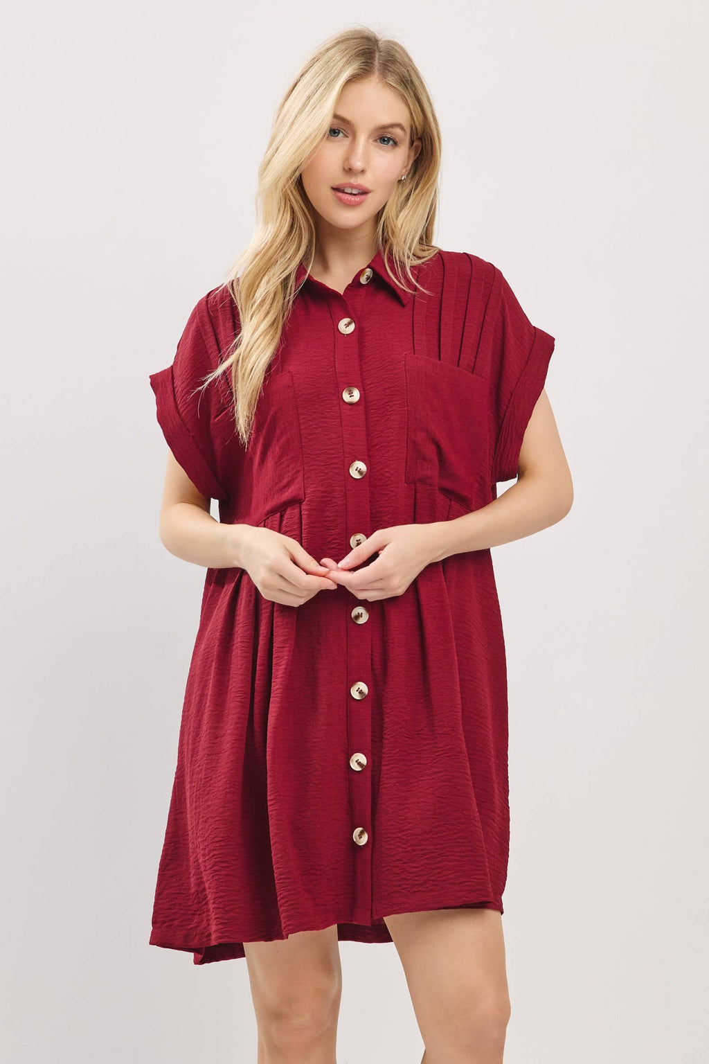 Button Front Airflow Shirt Dress