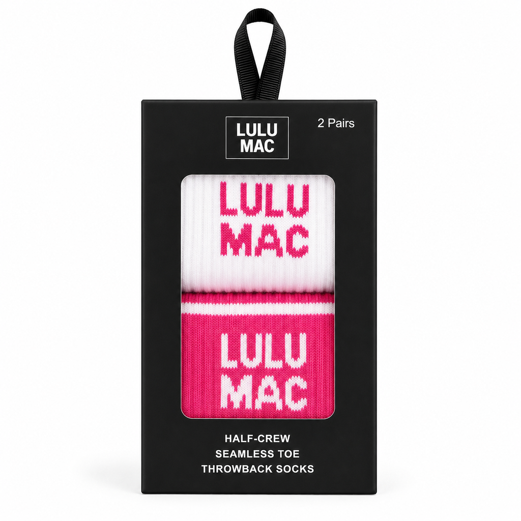 LM Socks 2 Pair Box- Hot Pink