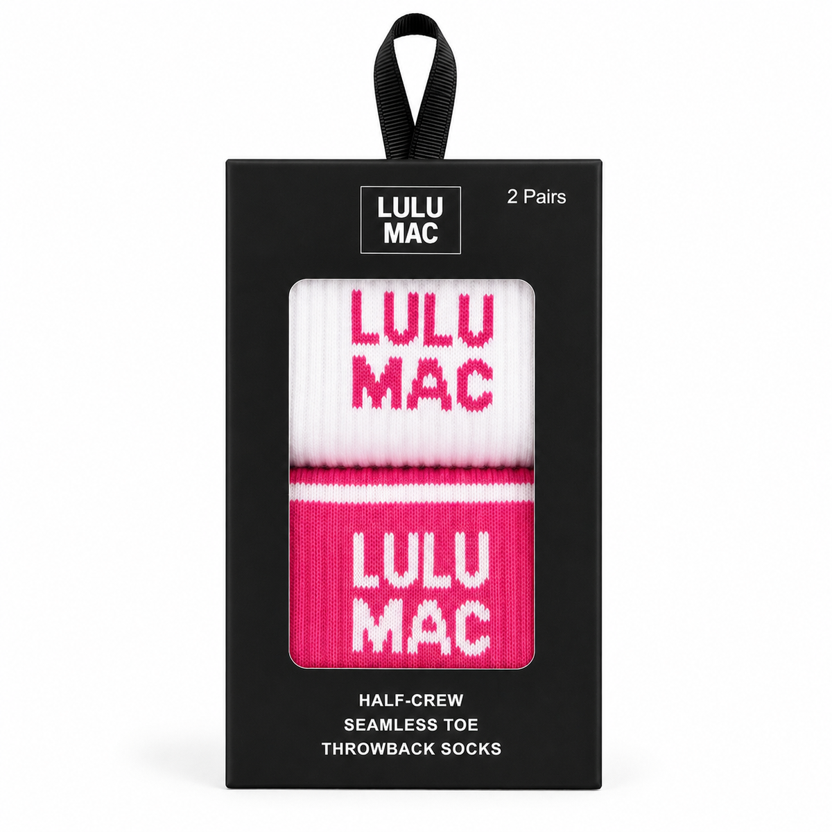 LM Socks 2 Pair Box- Hot Pink