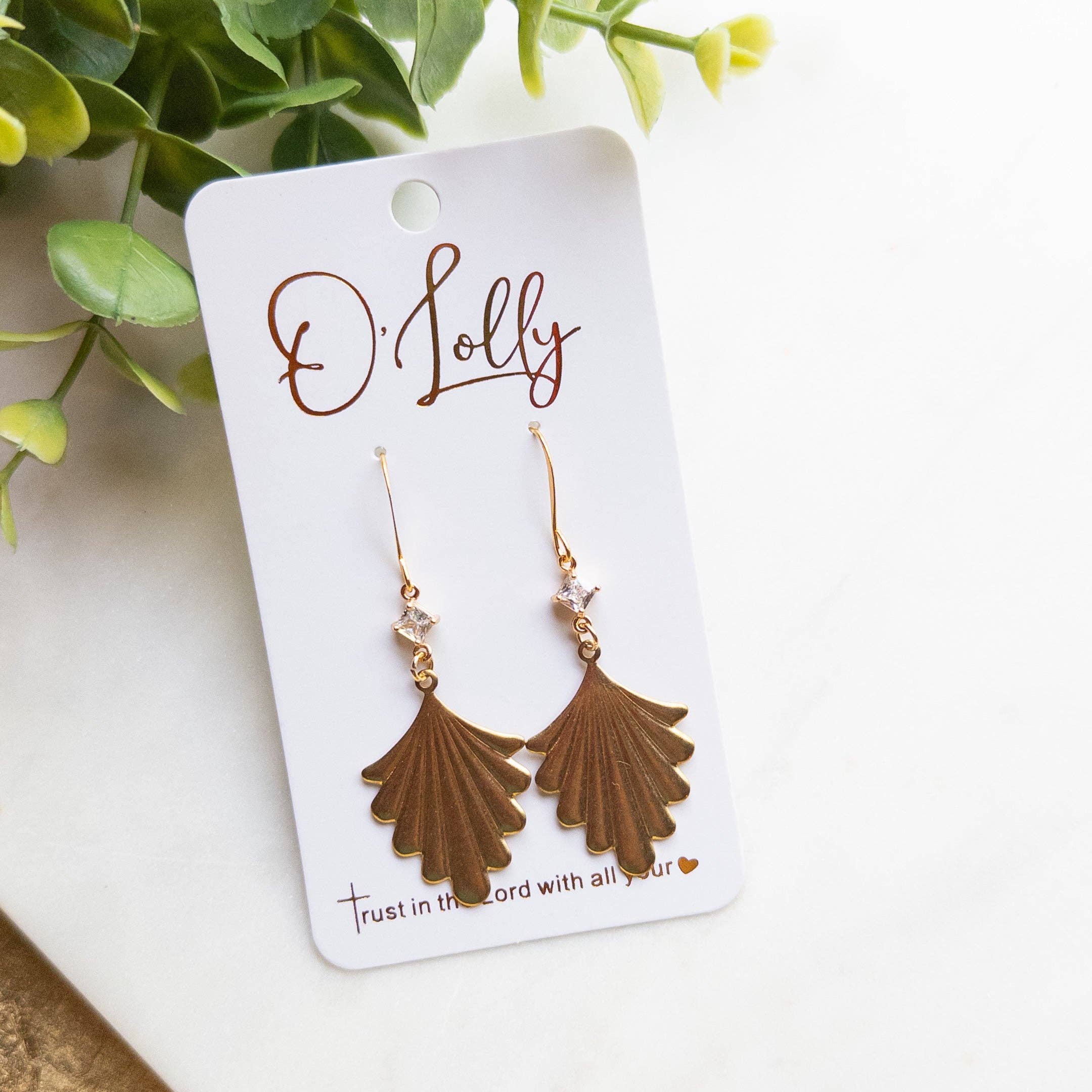 Small Clear Connection w/Gold Fan Dangle