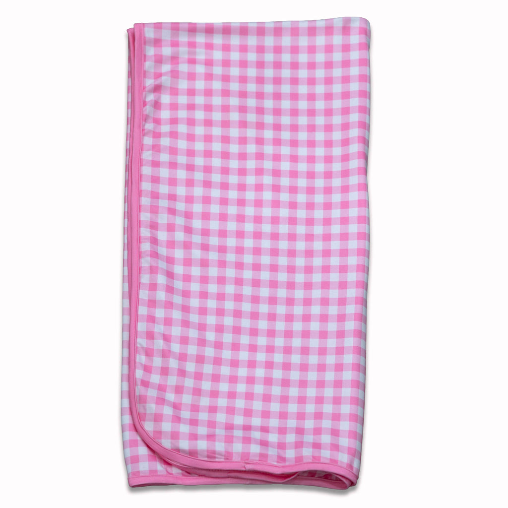 Pink Gingham Swaddle Blanket
