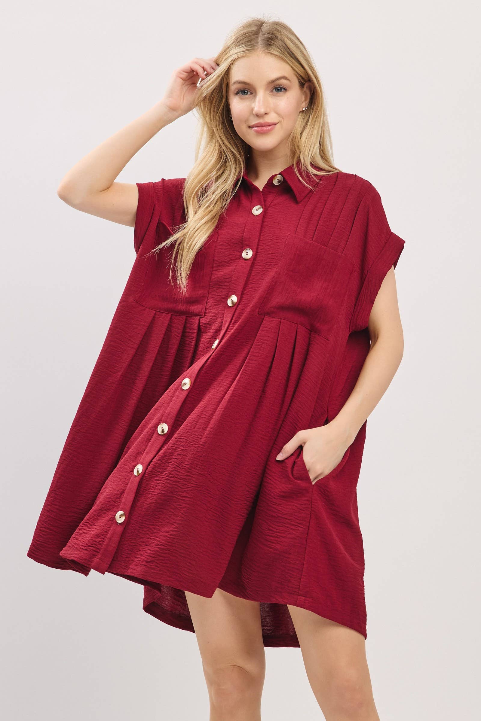 Button Front Airflow Shirt Dress