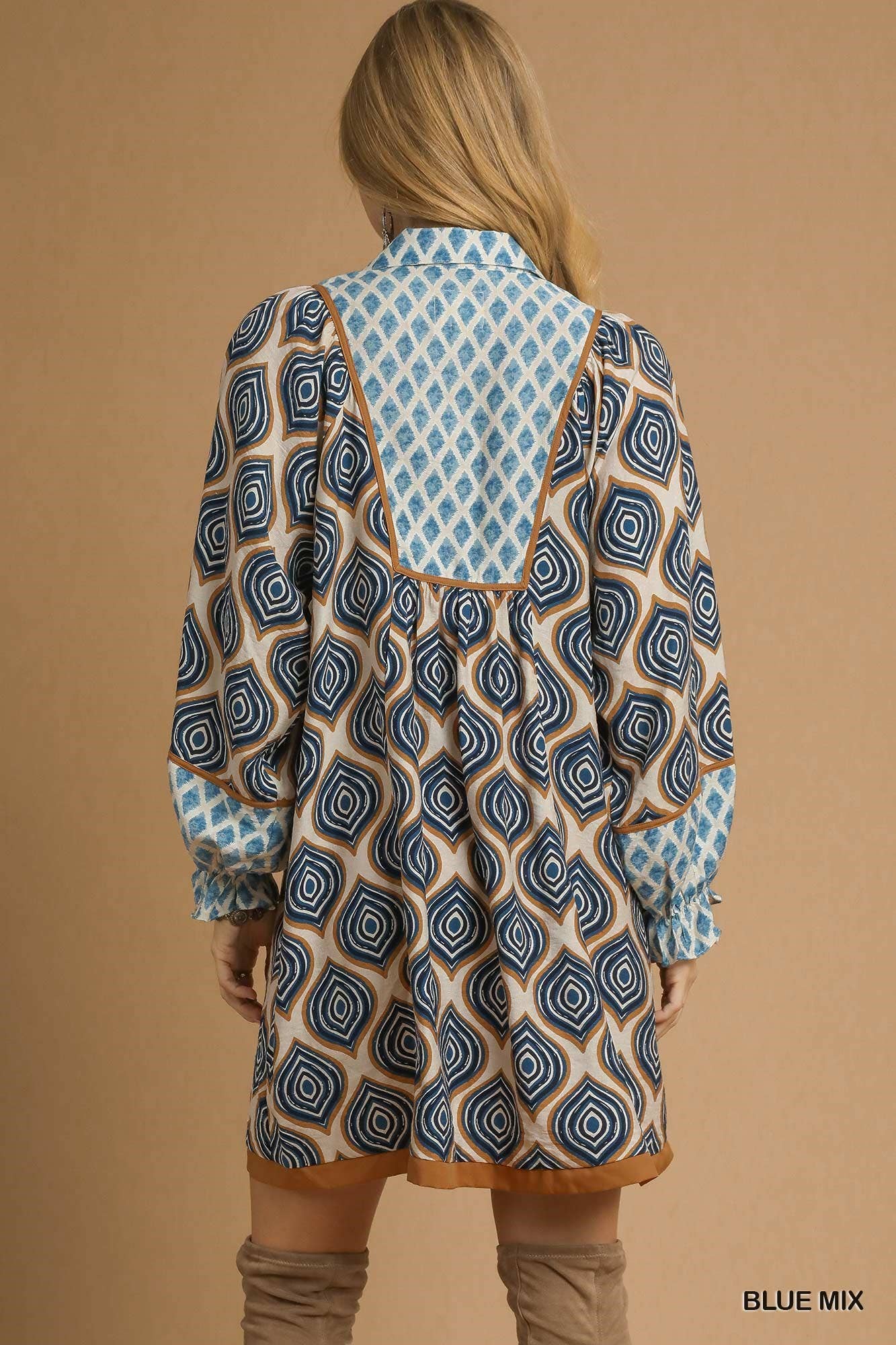 Geometric Print Boho Tunic Dress