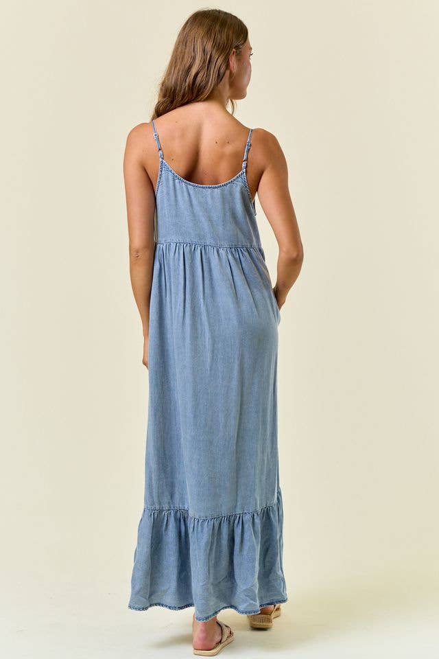 Tiered Ruffled Skirt Midi Dress