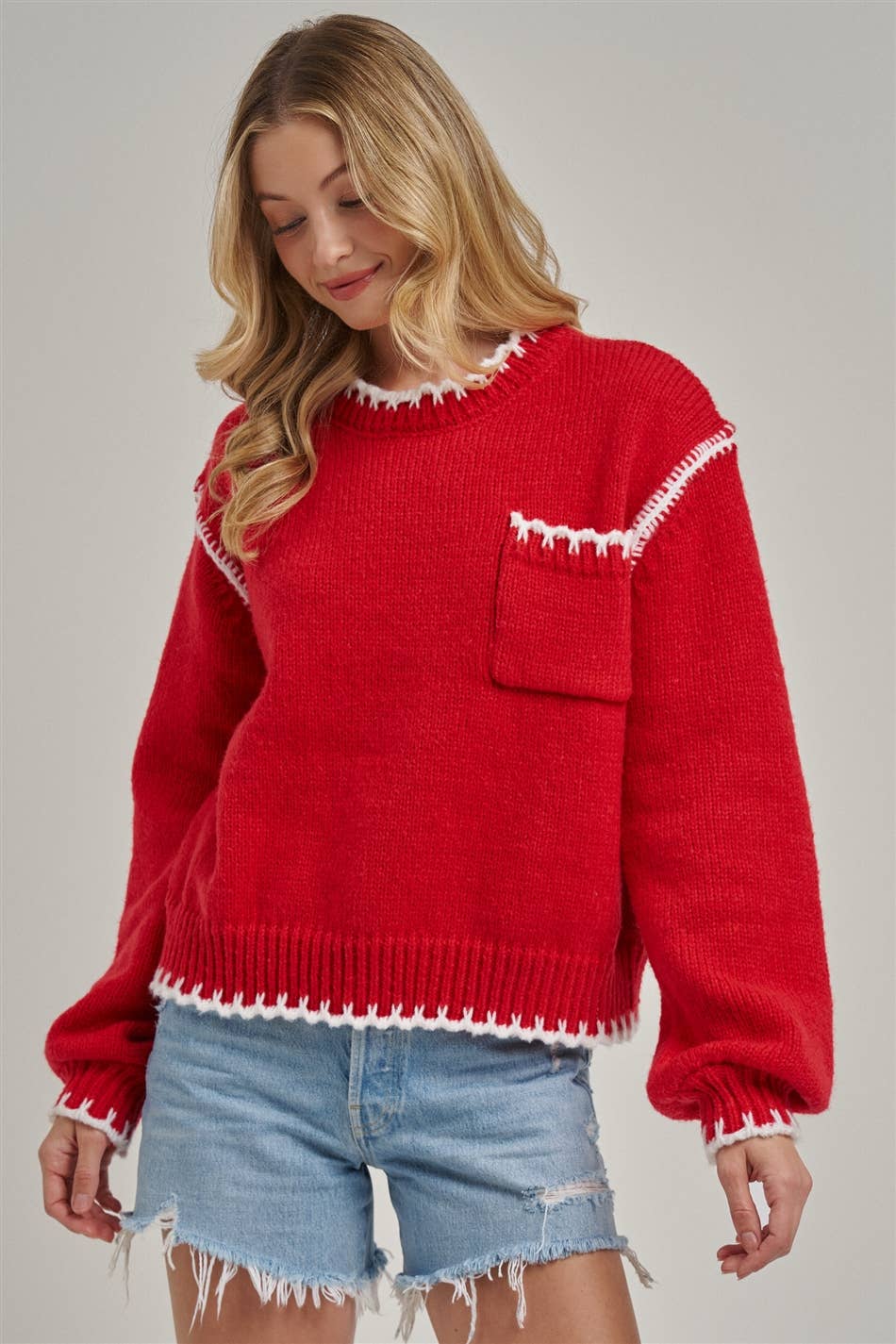 COZY HOLIDAY CHRISTMAS SWEATER TOP WITH POCKETS_JLT00451-01