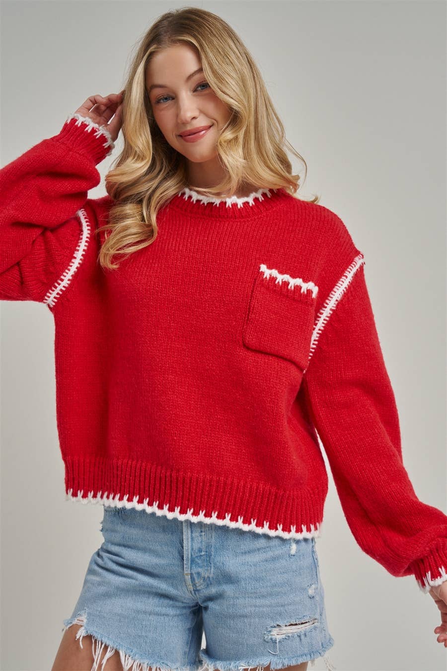 COZY HOLIDAY CHRISTMAS SWEATER TOP WITH POCKETS_JLT00451-01
