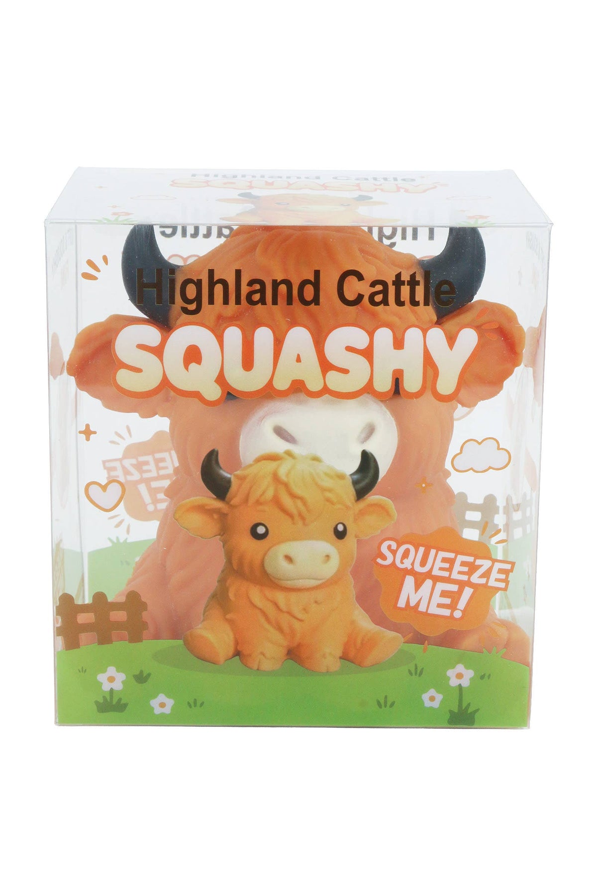 Jumbo 6 Inch Highland Cow Fluffy Slime Filled TPR Squishy