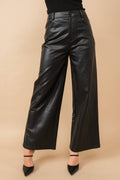 Patent Natural Wide Leg High Rise Leather Pants