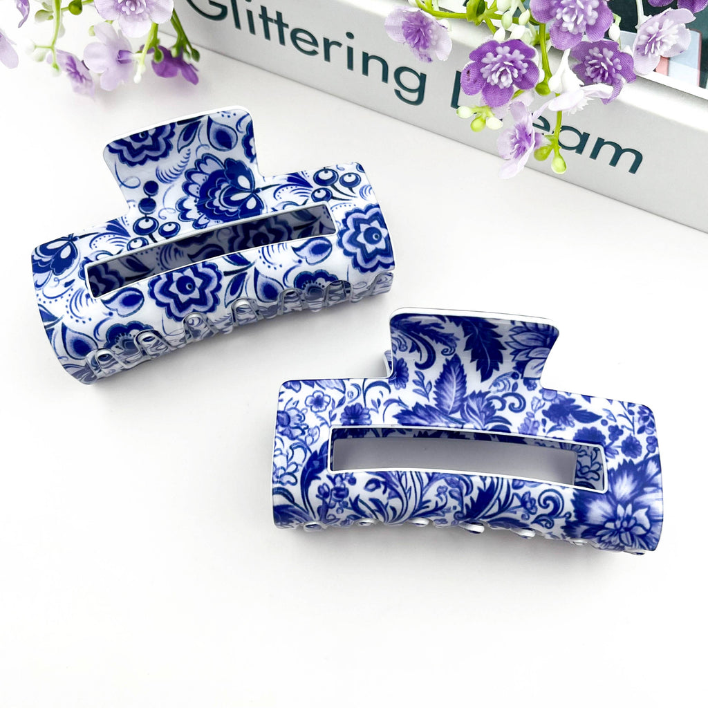 Blue & White Hair Clip