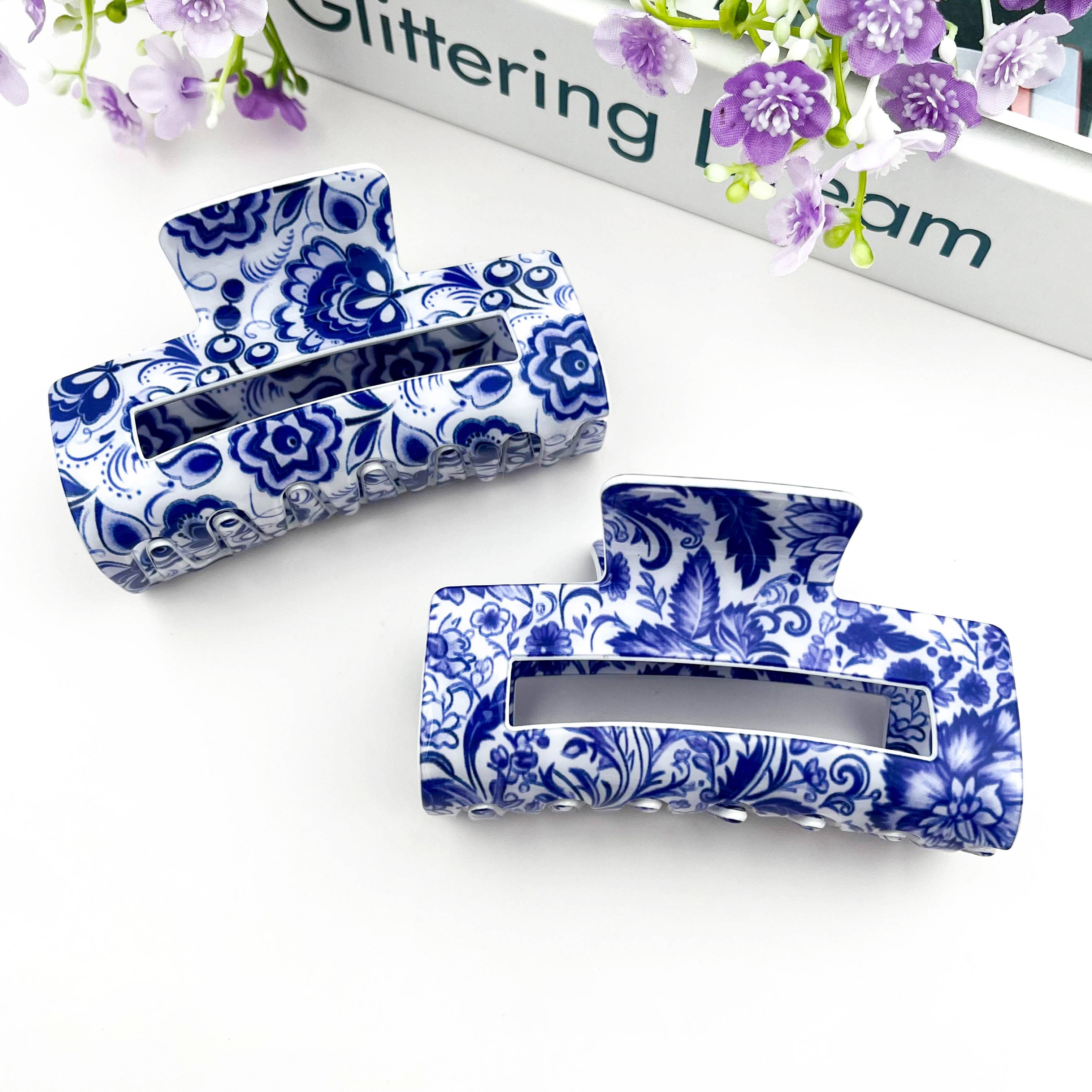 Blue & White Hair Clip