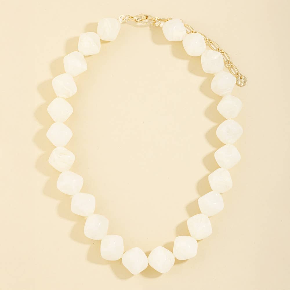 Irregular Marble Beaded Necklace