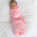 Pink Gingham Swaddle Blanket