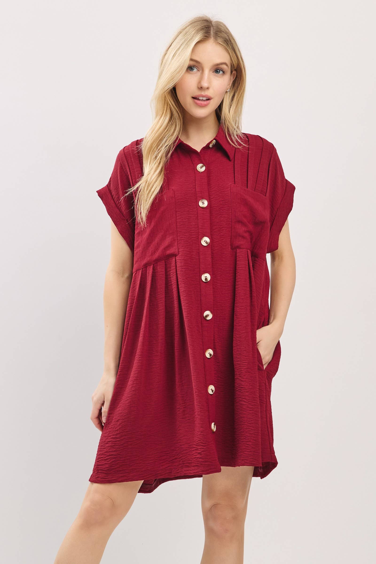 Button Front Airflow Shirt Dress