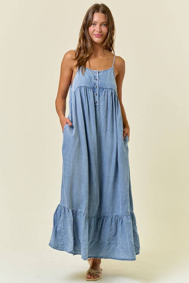 Tiered Ruffled Skirt Midi Dress