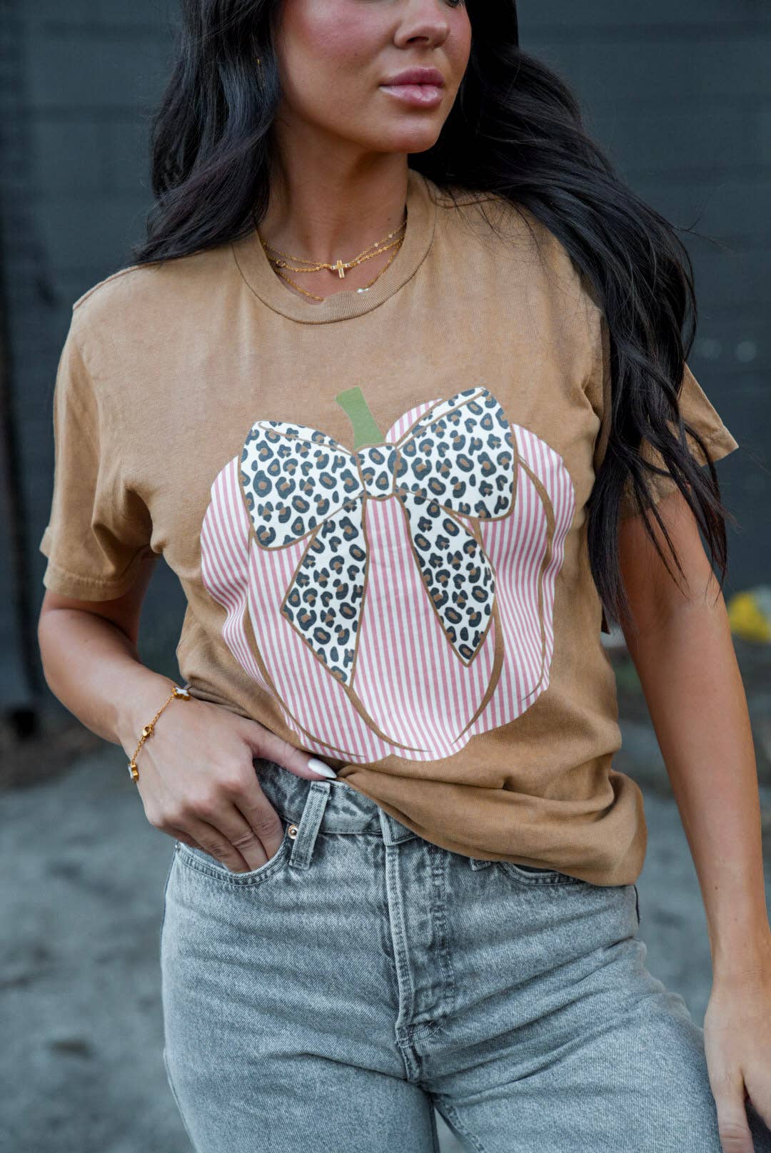 Seersucker Pumpkin Short Sleeve Tee