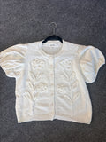 Embroidered Short Sleeve Cardigan