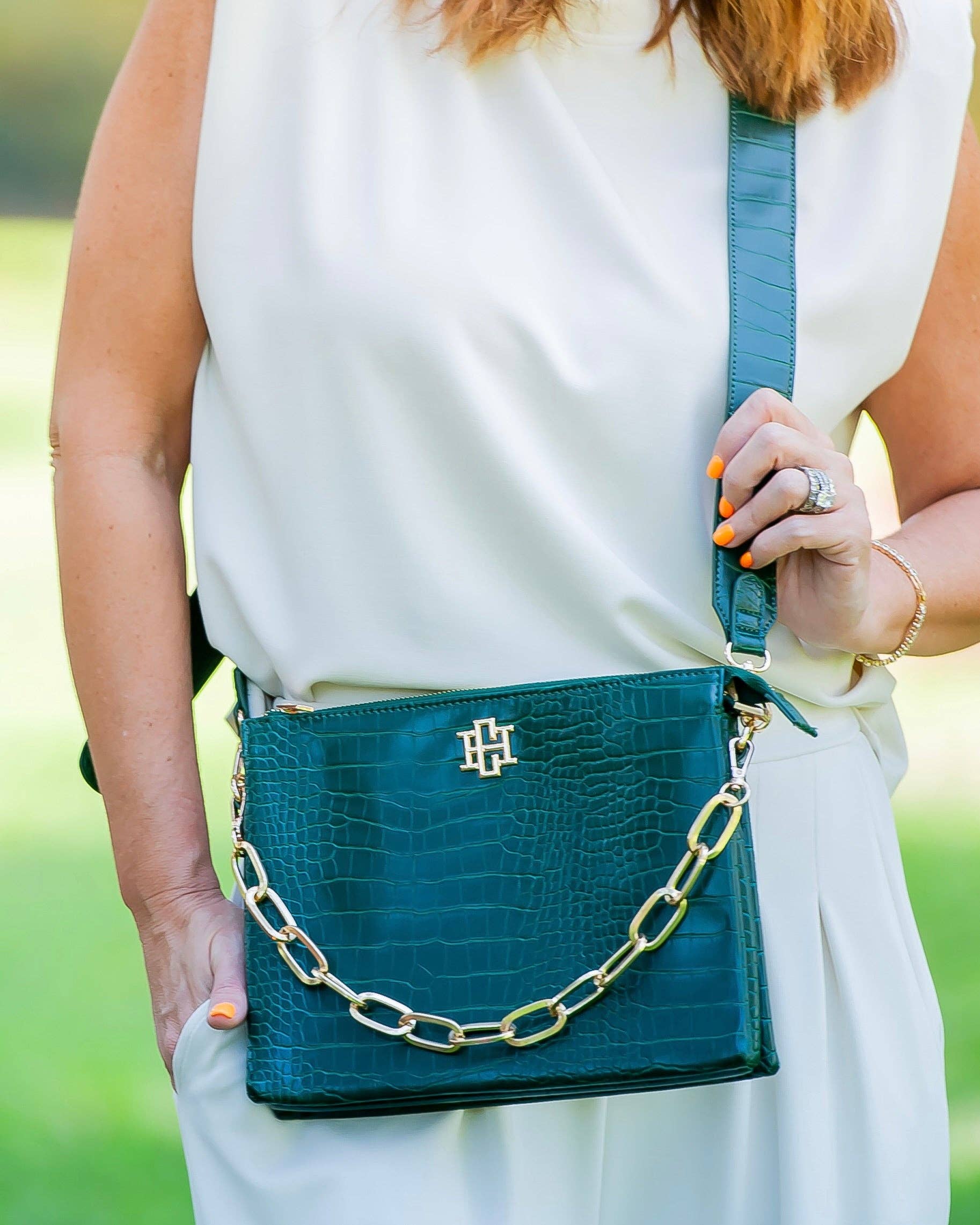 Caroline Hill- Ariana Crossbody Hunter Green