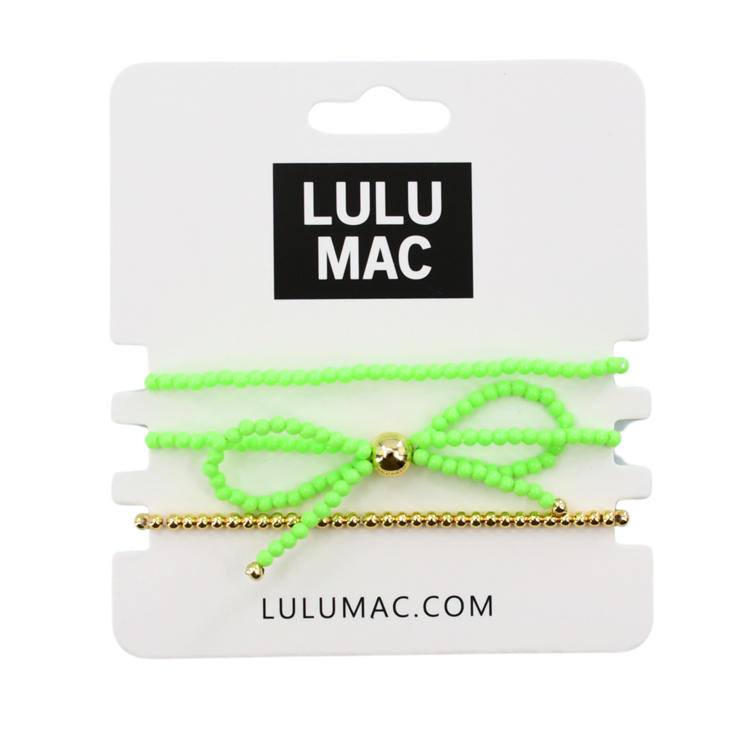Lulu Mac Bow Bracelet Set- Lime