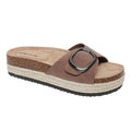 Brown slip ons with large buckle