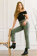 TUMMY CONTROL HIGH RISE SLIM STRAIGHT JEANS