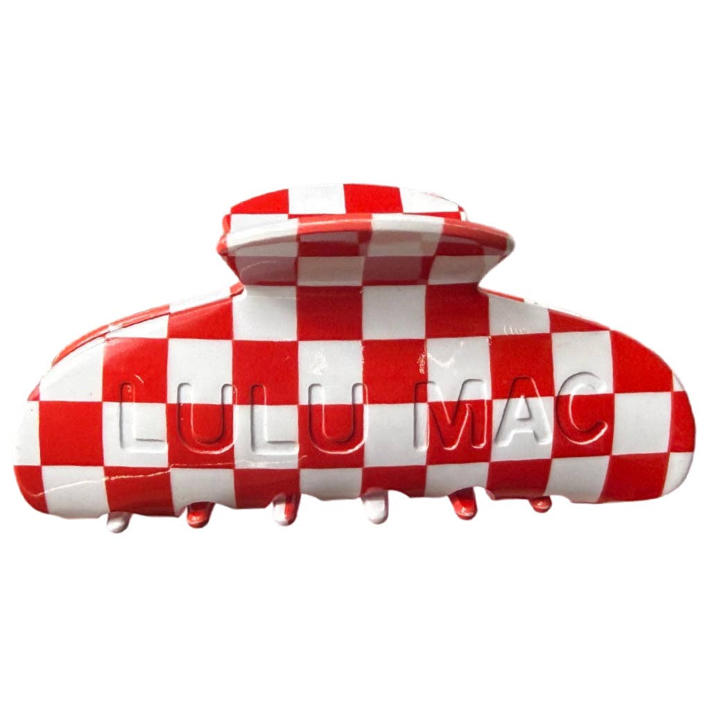 LM Hair Clip Checkered Red/White