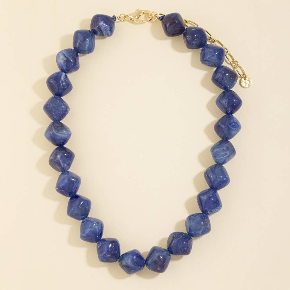 Irregular Marble Beaded Necklace
