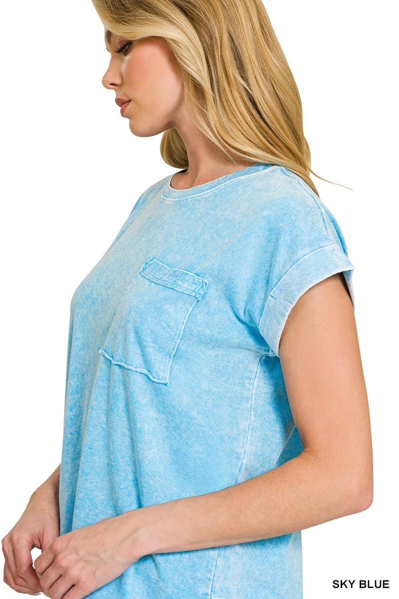 Halo Washed Cuffed Short Sleeve Tee
