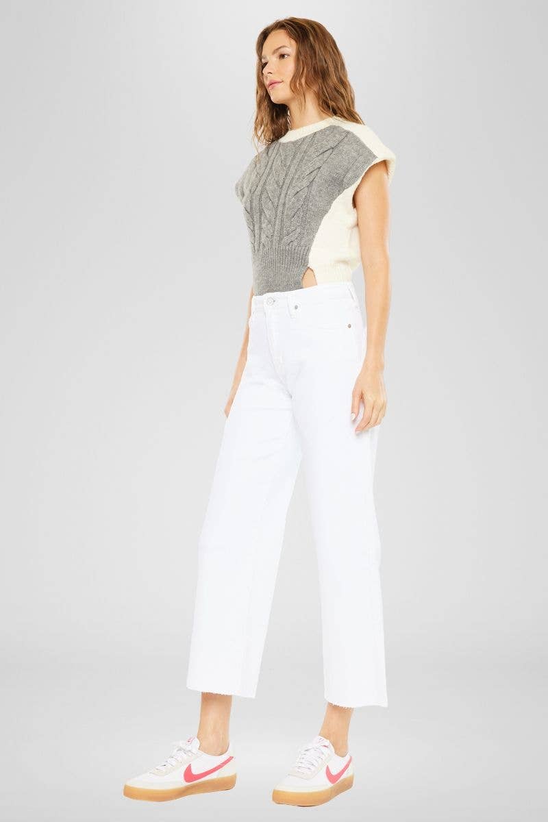 Kancans-HIGH RISE CROP WIDE LEG
